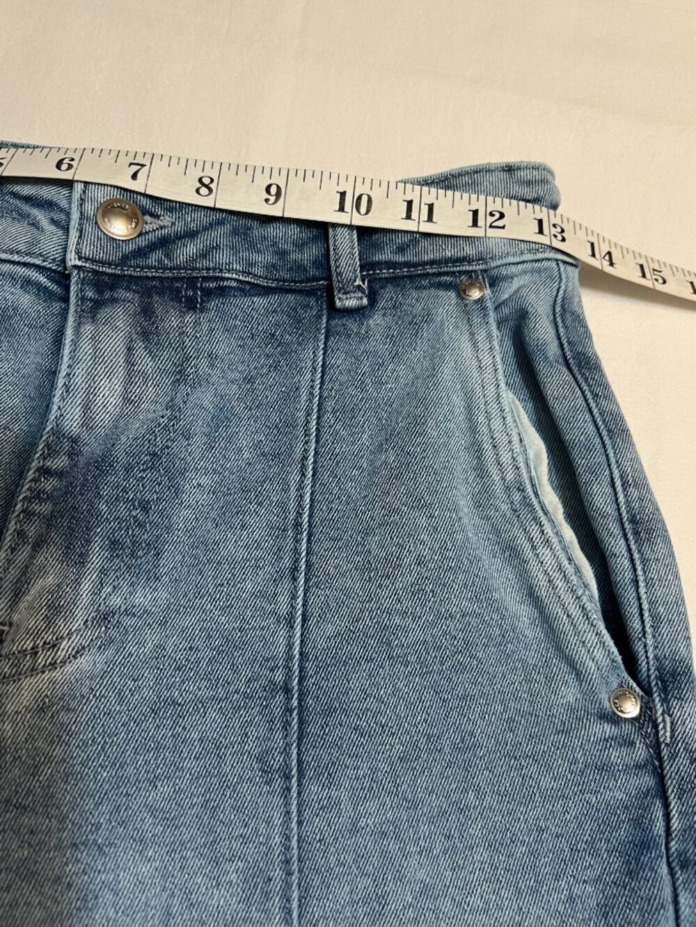 Michael Kors Wide Leg Jeans Gray Wash High Rise Pintuck Y2K 70s Style Waist 25" - Picture 9 of 12